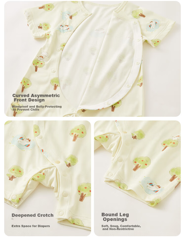 Weishi Muni Infant Short Sleeve Romper Summer Thin Baby Summer Clothes 14