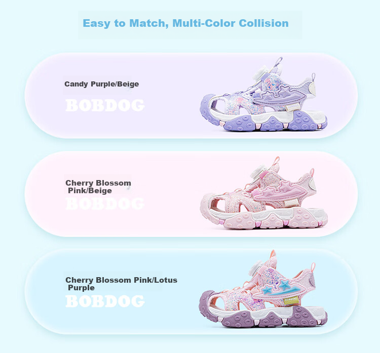 Babu Bean Girls' Summer Versatile Princess Closed-Toe Sandals Kids Candy Purple/Beige Size 29 105552025 2