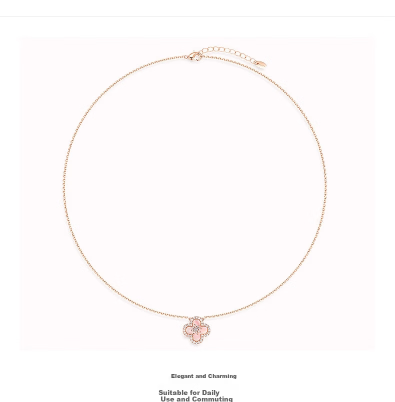 AJIDOU Women's Designer Necklace, Lucky Four-Leaf Clover Collarbone Chain, Light Luxury Niche Spring And Summer Sweater Chai 2