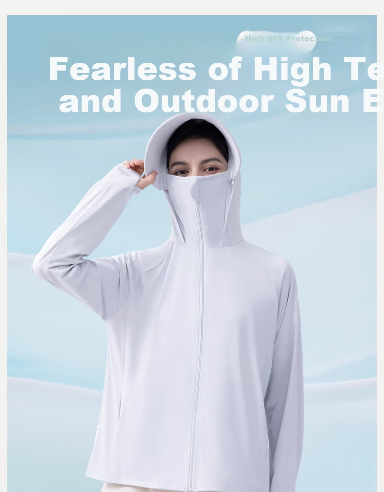 LangSha Women's Sunscreen Jacket Spring Summer Ice Silk Cooling UV Protection Breathable Comfortable Outdoor Skin Jacket 543 1