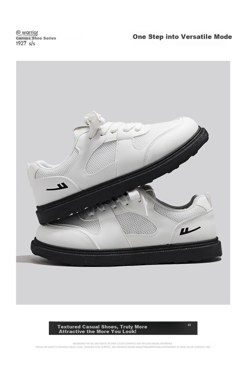 Warrior Official Women's Spring 2026 Casual Mesh Sneakers White Size 40 11