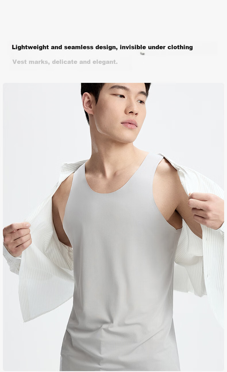Songshan Cotton Store Men's Vest 120s Modal Summer Thin Cool Seamless Sweatshirt Outdoor Sports Vest 8