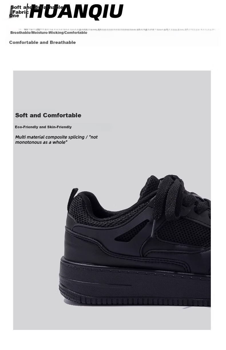 Global Thick-Soled Black Sneakers for Women Spring Summer 2026 New Trendy Versatile Casual Sporty Height-Increasing Shoes for Women 9