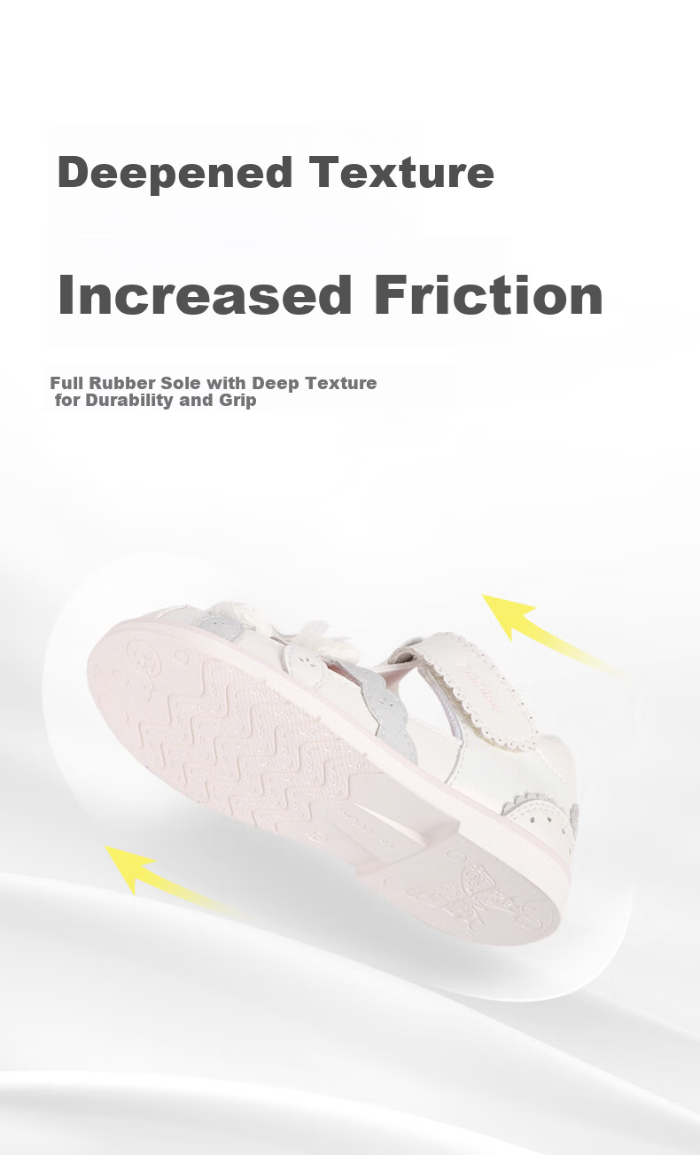DR·KONG Summer Girls Princess Open-Toe Sandals with Velcro Children's Sandals Beige/Grey Size 28 5