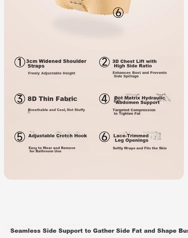 GRACEWELL One-Piece Shapewear Strong Tummy Control Hip Lift Postpartum Waist Trainer Lightweight Breathable Slimming Body Shaper for Women 7
