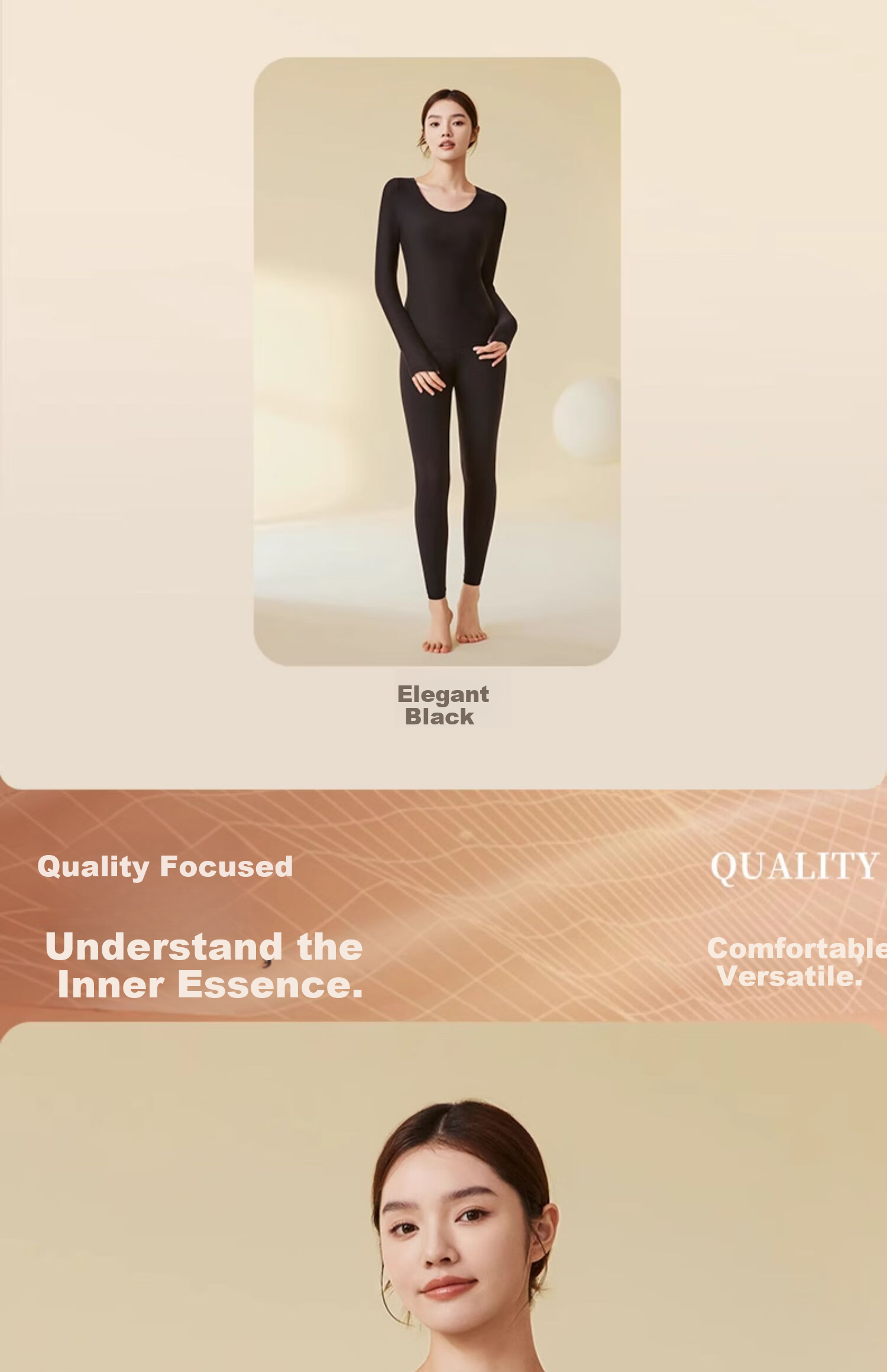 Urban Beauty Women's Thermal Underwear Set Autumn Winter Ultra-thin Hyaluronic Acid Skin Care Invisible Base Layer with Chest Pads 23
