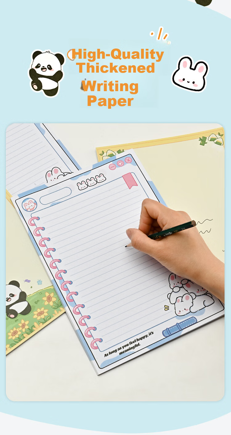 NVV A4 Student Letter Paper Colored Card Communication Paper Printed Letterhead Manuscript Draft Practice Notebook Handwritten Letter Paper Lined 50 Sheets/Pack XZ-05 5