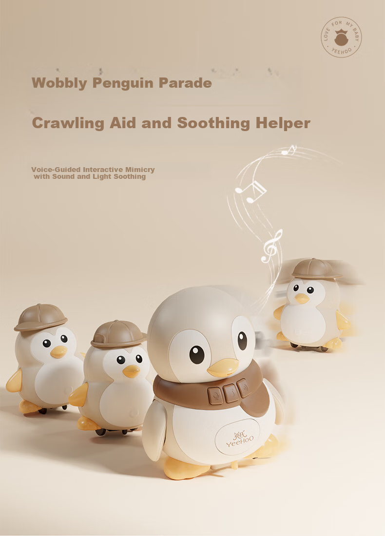 YEEHOO Swinging Penguin Baby Crawling Toy Early Education Head Lifting Guide Educational Gift for Boys and Girls Toddler Birthday Gift Educational Toy 1