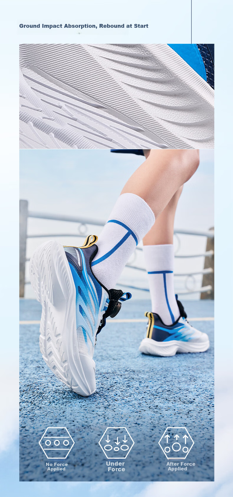 ERKE Kids Mesh Sports Shoes Boys and Girls Children's Knob Buckle Running Shoes White Tin Gray/Moonstone Gray Size 33 6