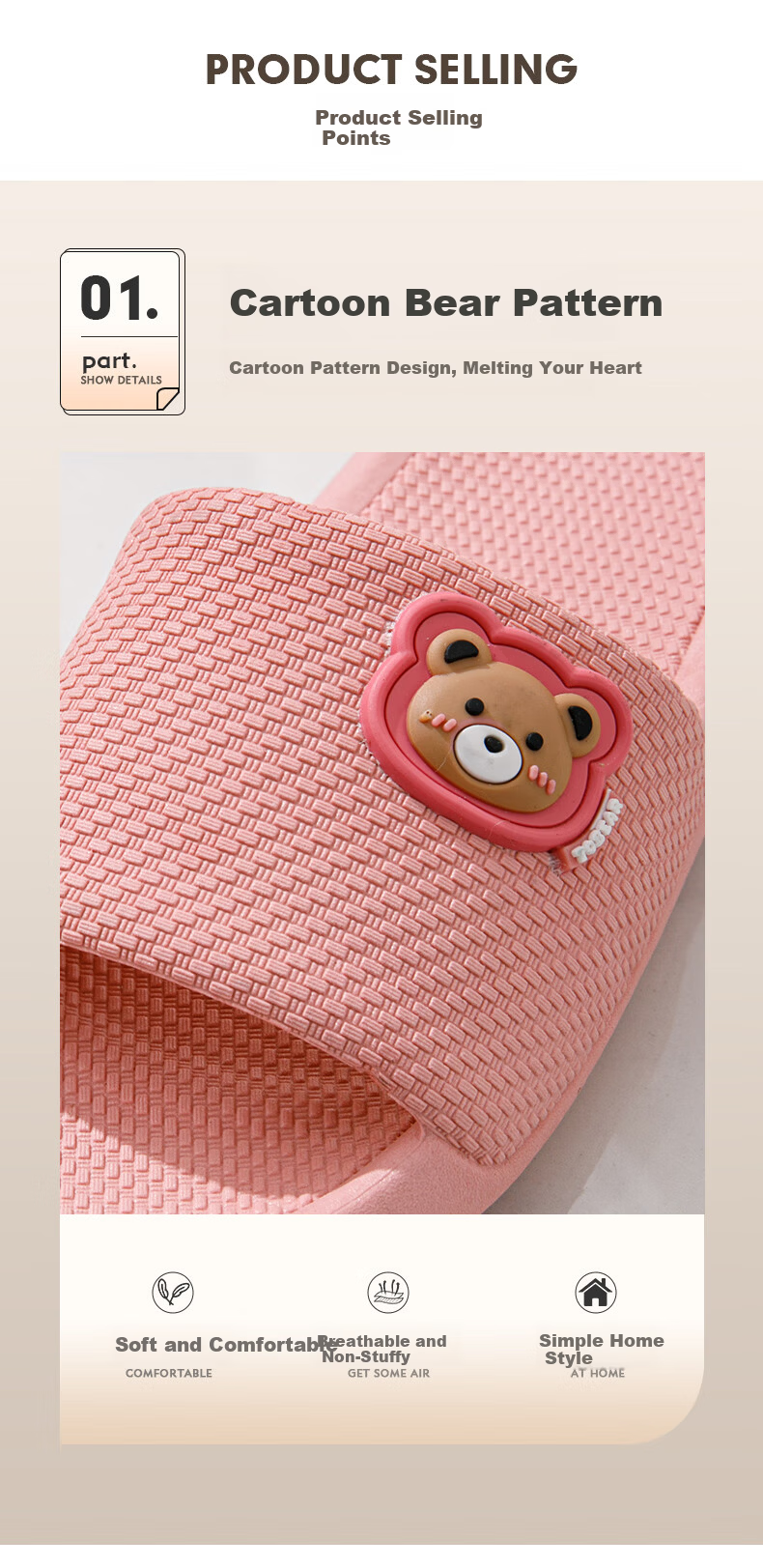 YUZHAOLIN Slippers for Men And Women, Fashionable Simple Non-Slip Home Bathroom Shower Slippers YE731 4
