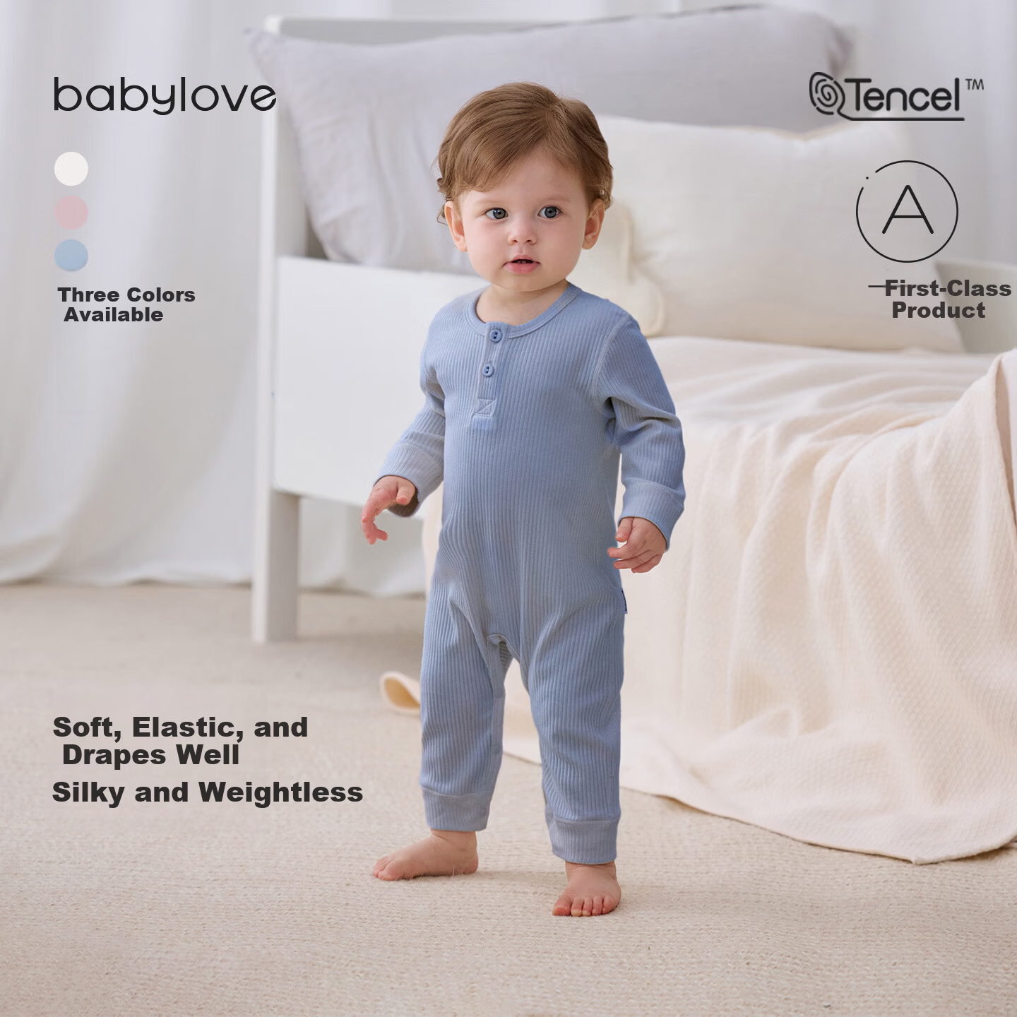Babylove Baby Romper Spring Summer Unisex Modal Cotton Simple Solid Color Pajamas