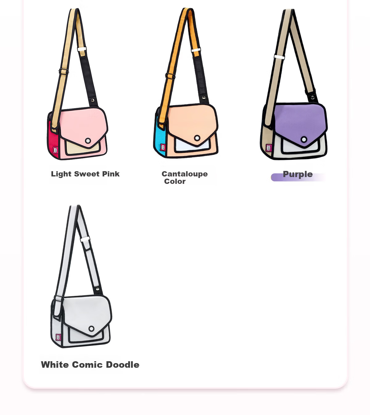 JumpFromPaper Birthday Gift Cute 2D Crossbody Bag for Women Shoulder Bag Gift Grass Green 2