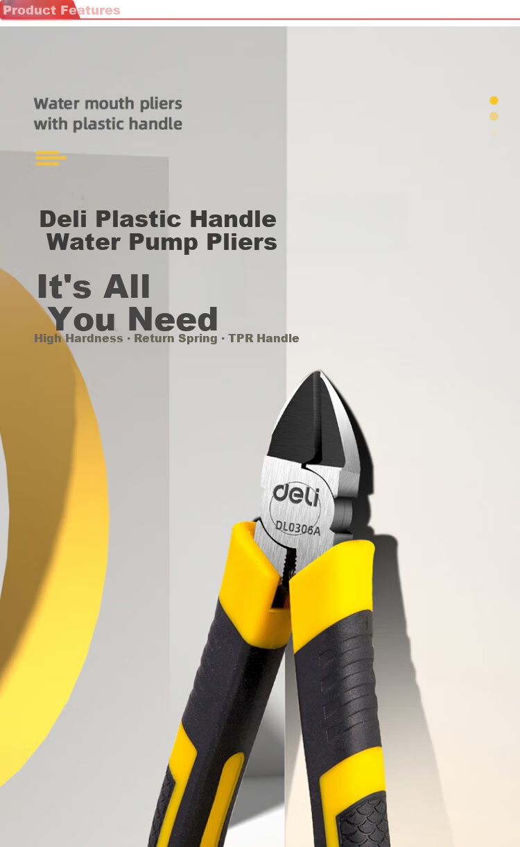 Deli Tools Plastic Handle Water Pump Pliers 6 DL0306A 2