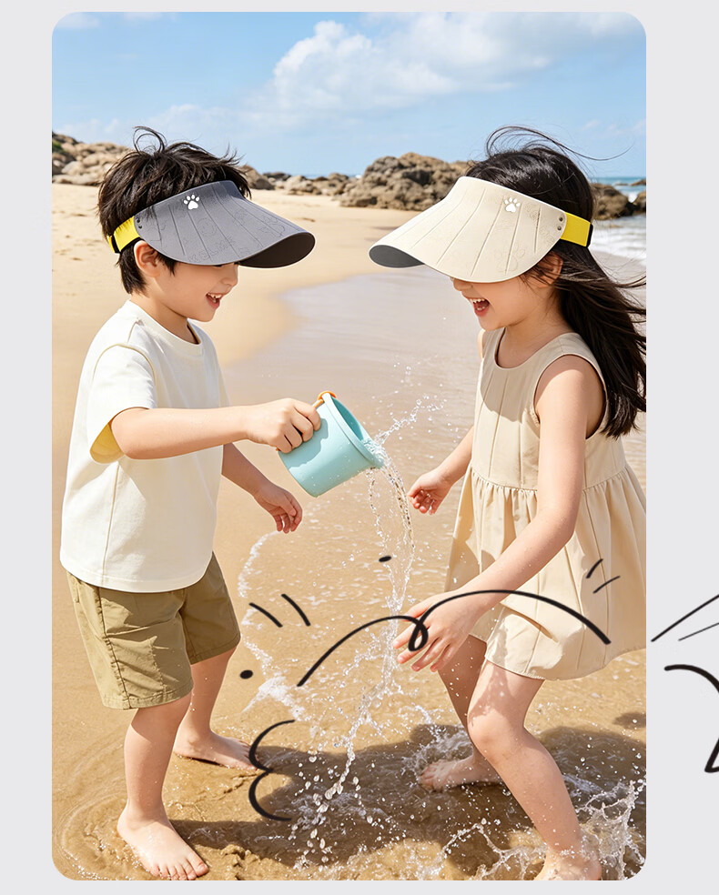 KELME Kids Sun Protection Cap Open-Top Sun Hat Outdoor Sports UV Protection Baseball Cap for Boys and Girls Ages 6-12 15