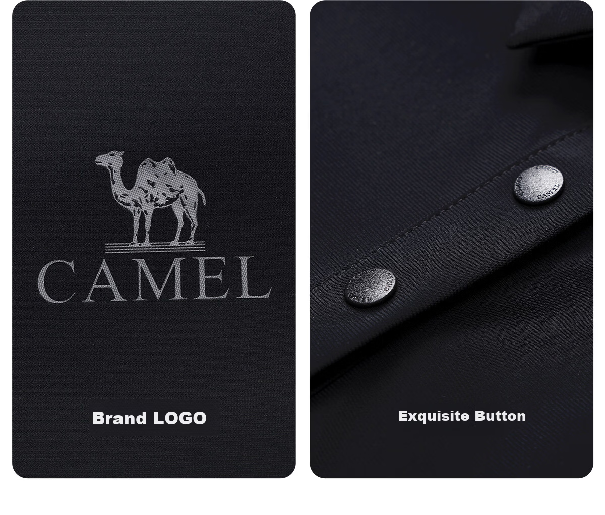 CAMEL Outdoor Quick-Dry Short Sleeve Polo Shirt Ice Cooling Wrinkle-Resistant Breathable Sweat-Absorbing Sports Sun Protection Top A25BZ01059 40