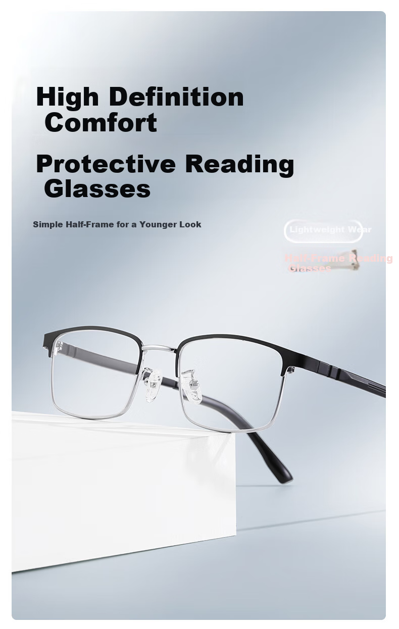 FENCHI Donghai Crystal Reading Glasses HD Ultra-Light Anti-Fatigue Titanium Alloy Men Women Middle-Aged Elderly Presbyopia Glasses 1