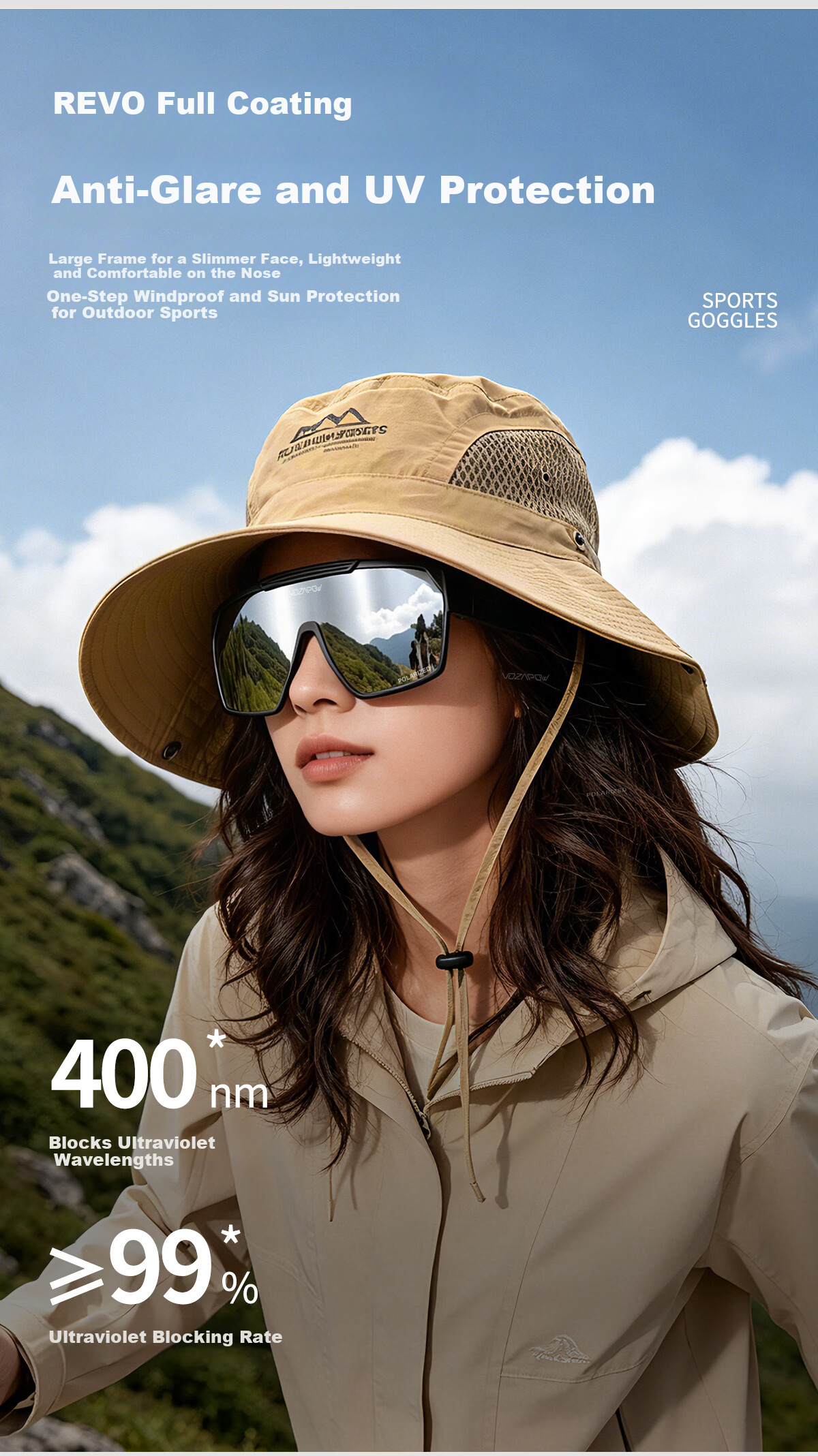 VOZAPOW Myopia Prescription Hiking Mountaineering Cycling Protective Polarized Sunglasses Fishing Driving Sunglasses 3