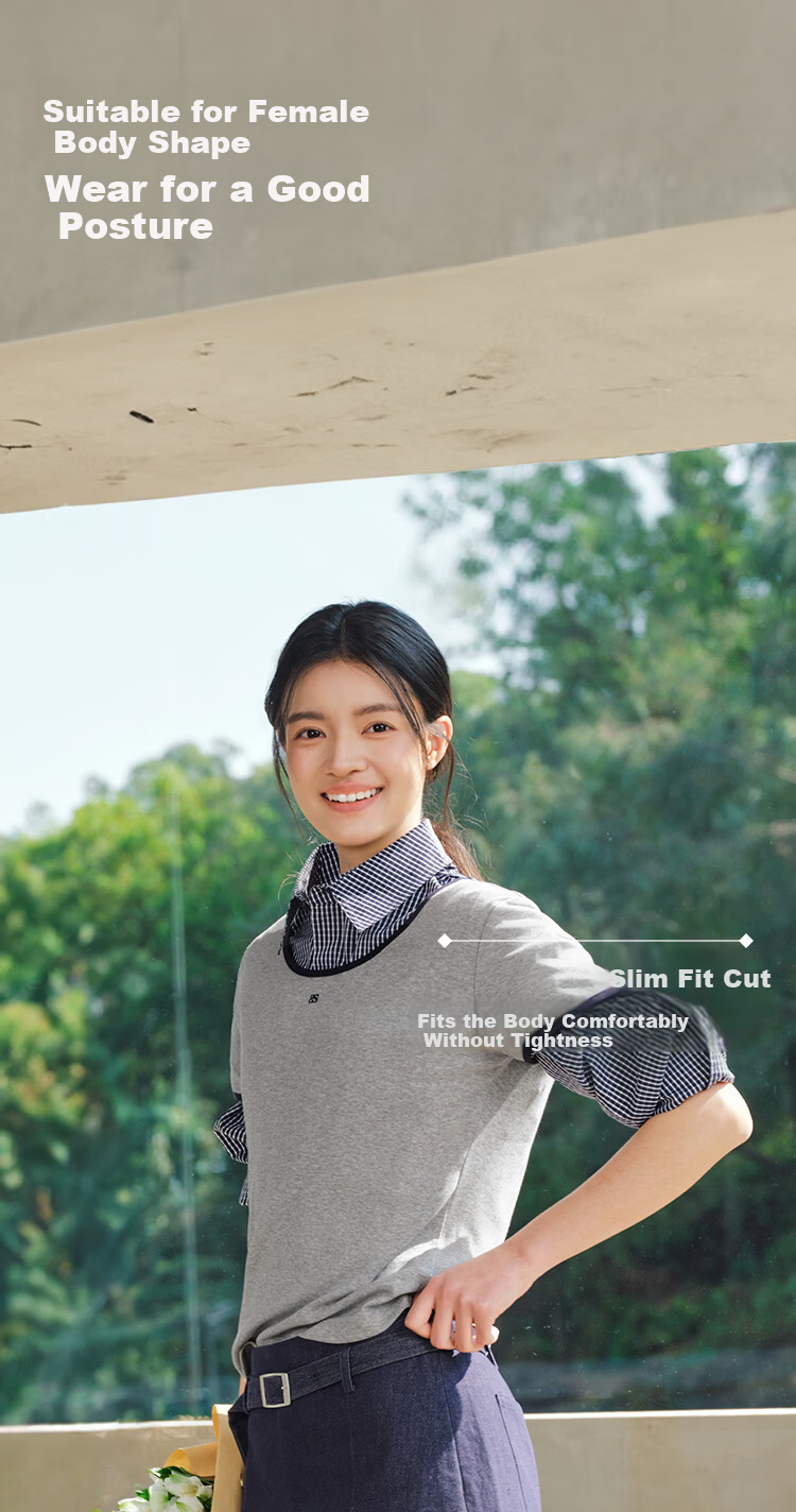 Semir Cooling T-Shirt | Mall Same Style Women's Summer Short Sleeve Color Block U-Neck Slim Fit 2026 Top 101326100003 7