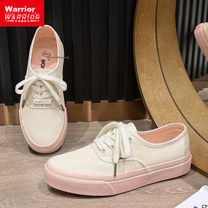 Warrior Women's Canvas Shoes 2026 Summer New Classic Casual Sneakers Pink 37