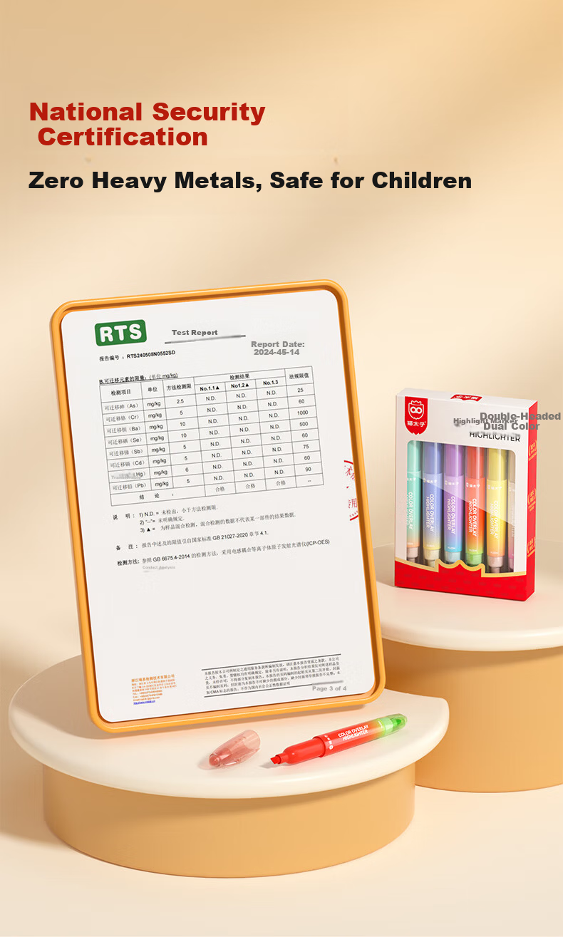 Cat Prince Stackable Color Highlighter Marker Pen Double-Ended Fluorescent Pen 12 Colors Quick-Dry for Elementary Students Note-Taking and Handwritten Reports 9