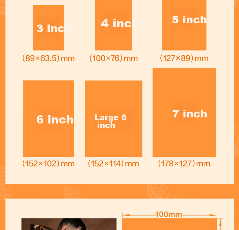 Deli Photo Album 5-inch (100*137.5mm) 100 Sheets Family Album Couple Travel Album Memory Book Children's Growth Record Orange PQ856 4