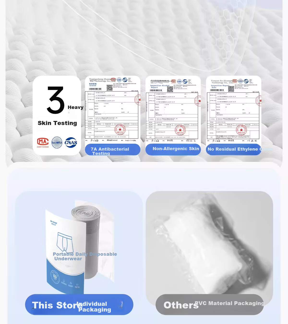 Deanqi Medical Disposable Cotton Boxer Briefs Sterile Individually Packaged Men's Travel Wash-Free Daily Use L 11