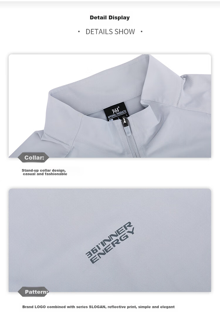 361° Men's Sunscreen Jacket Spring Summer UPF50+ Sports Outdoor Stand Collar Cooling Windbreaker 652624613-1 35