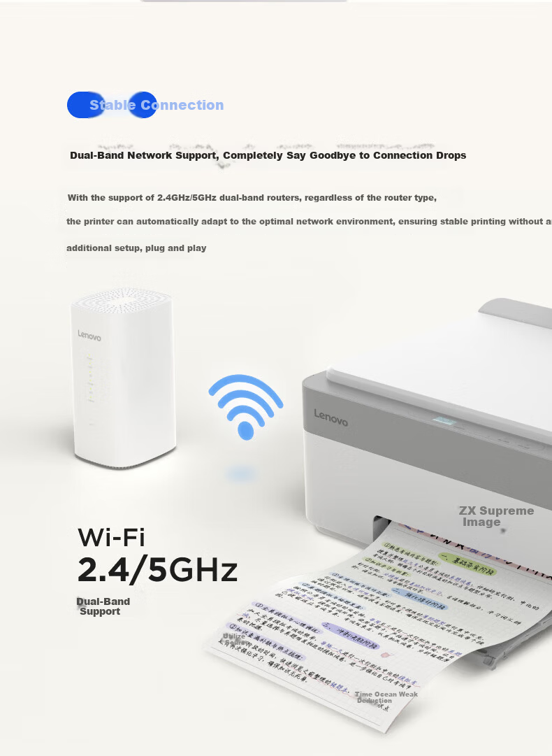 Lenovo Xiaoxin Dolphin Color Inkjet Single-Function Printer Student Home WiFi Mobile Portable Office Printer with Mouse Pad Set 2