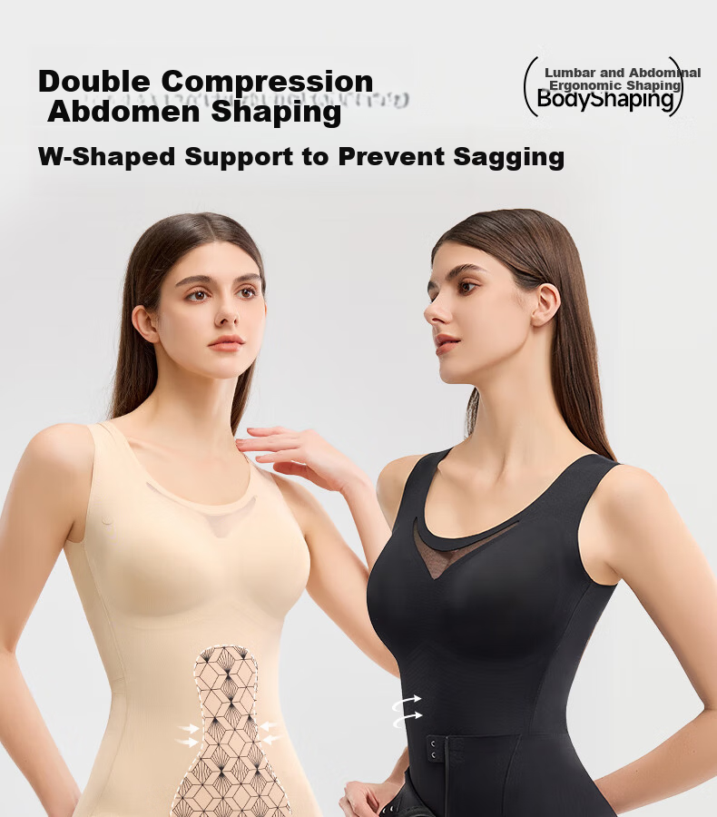 GRACEWELL Women's Shapewear Bodysuit Tummy Control Waist Cincher Butt Lifter Bra-Free Body Shaping Underwear Nude L 1