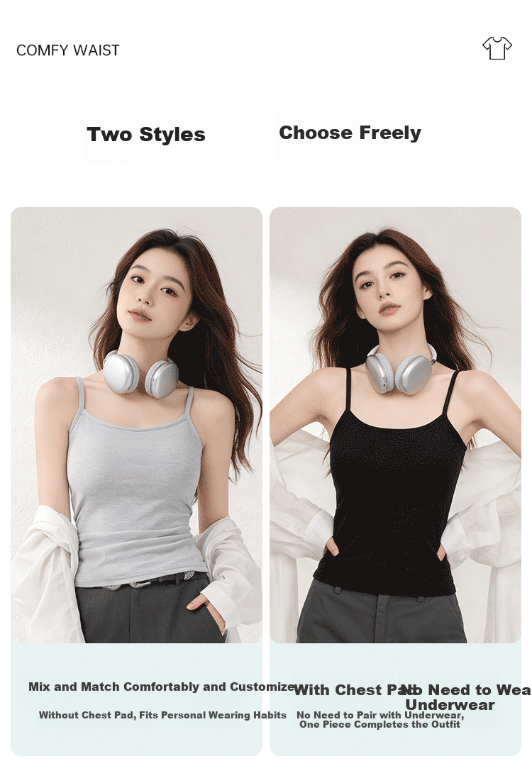 Urban Beauty Pure Cotton Padded Camisole Women's Integrated Bra Solid Color Basic Backless Innerwear Outerwear Top 2