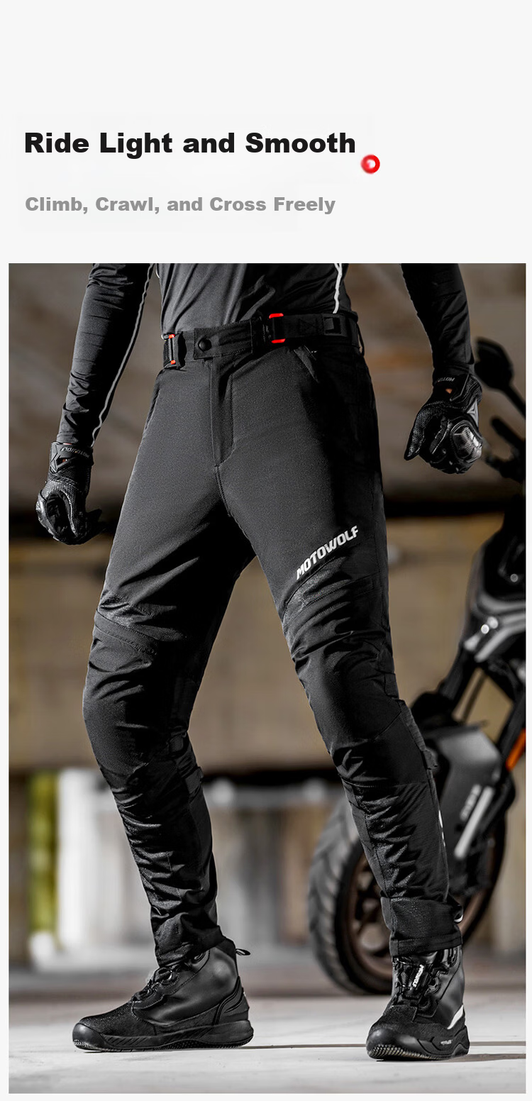MOTOWOLF Summer Motorcycle Riding Pants Men Breathable Casual Biker Protective Riding Gear Four-Season Racing Pants 8