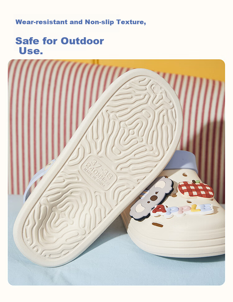 Gukoo Women's Summer Cute Koala Clog New Non-Slip Home Slippers Off-White Size 35-36 7
