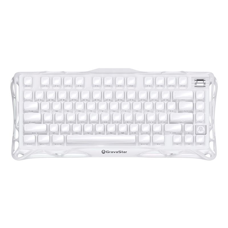 Gravity Planet Cocoon 75 Mechanical Keyboard Gaming Wireless Wired Bluetooth Tri-Mode Gasket Custom Side-Engraved Keyboard GS K1 White Moonlight