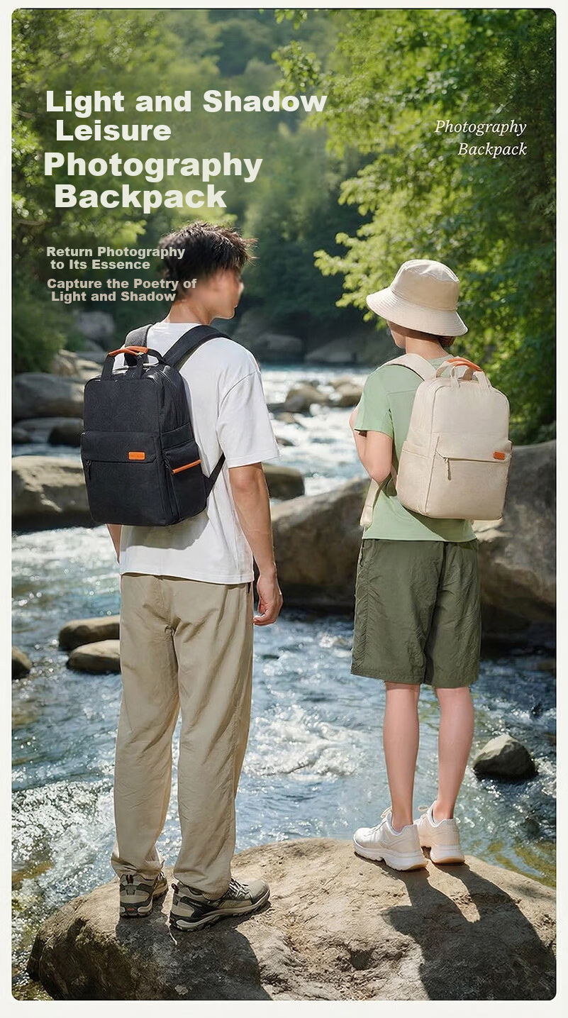 Llano C4 Light and Shadow Camera Backpack Portable Small Unisex Photography Bag One Camera Multiple Lenses DSLR Mirrorless Storage Bag Compatible with Sony, Canon, Fuji XT5, Nikon Z30/Z50 2