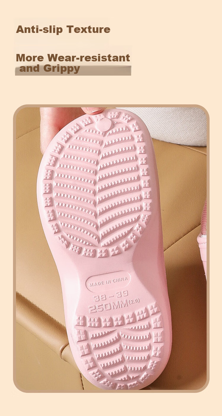LangSha Autumn Winter New Waterproof Non-Slip Thick Sole Wedge Warm Cotton Shoes for Women Home and Outdoor Pink Size 36-37 8