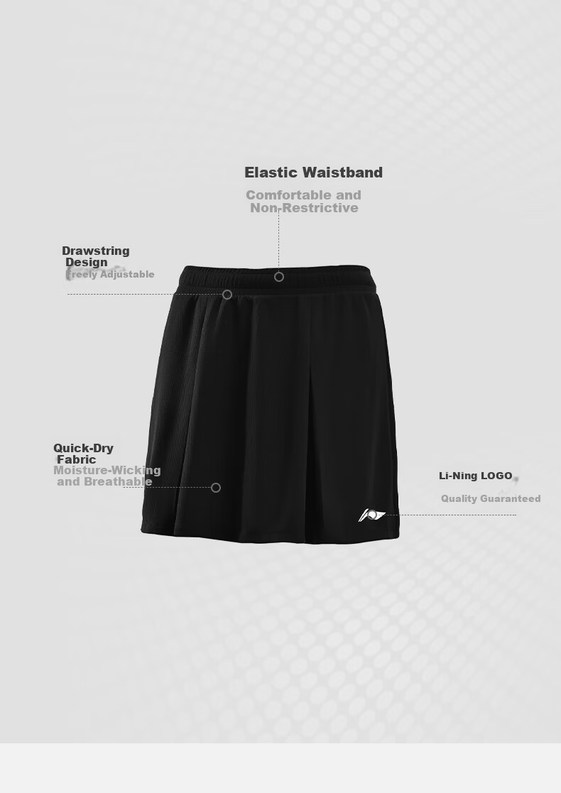 LI-NING Women's Summer Short Sleeve Badminton Competition Set Two-Piece Sports Team Uniform 8