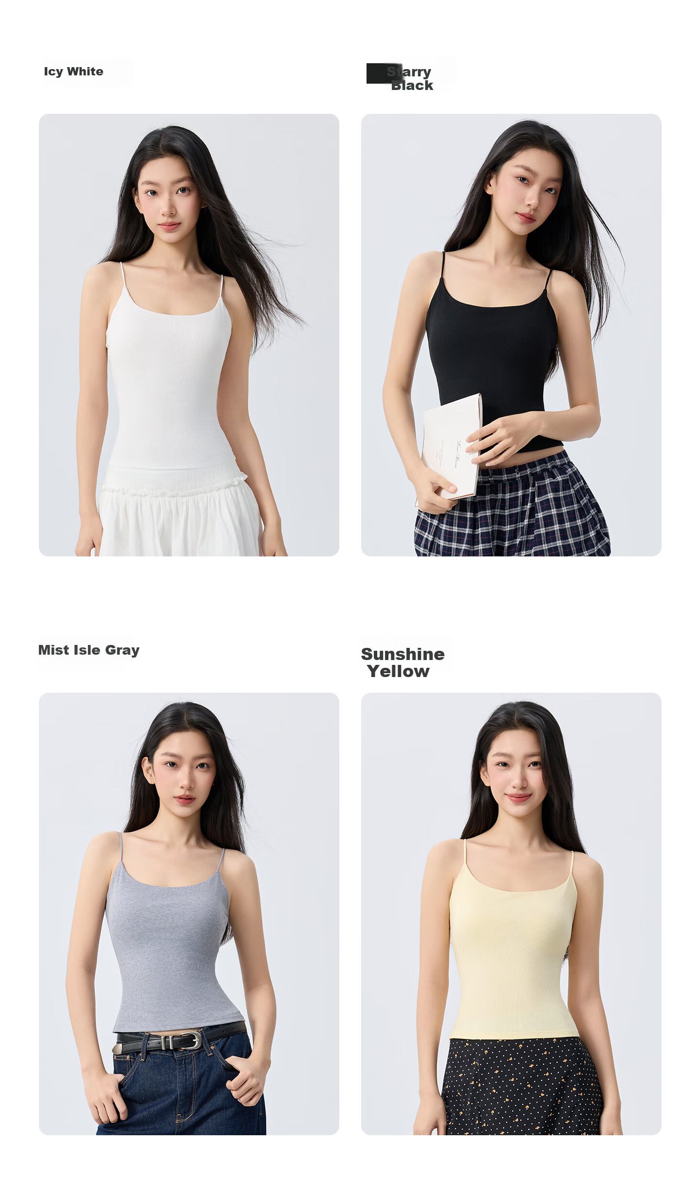 Miiow Cotton Women's Spring Summer Thin Camisole with Chest Pad, Side Coverage, Slim Fit Sleeveless Backless Top 13