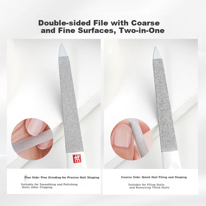 ZWILLING Sapphire Nail File Double-Sided Stainless Steel Manicure Tool 90mm Germany