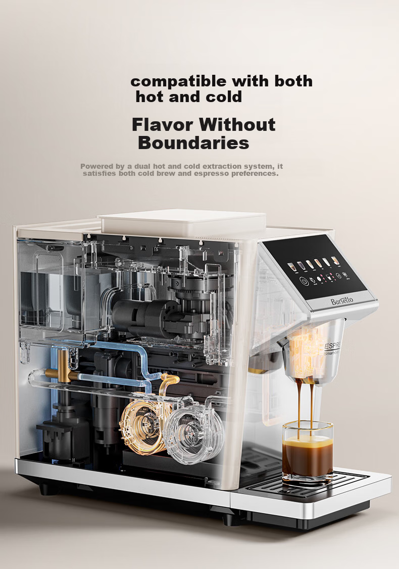 Barsetto BAE-LX1lite Mini Office Home Fully Automatic Italian Coffee Machine 3-in-1 Grinder Integrated Bean Grinder Hot and Cold Dual Extraction Beige 6