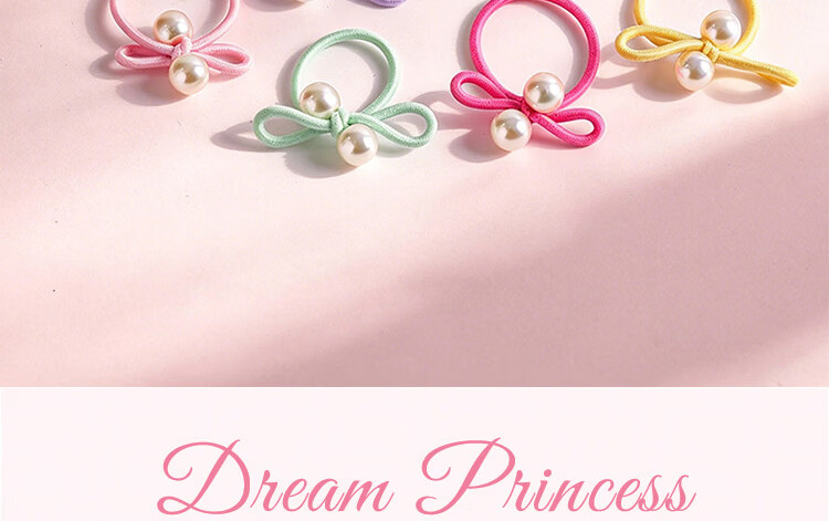 Princess Code Kids Hair Tie Girls High Elasticity Hair Band Baby Rubber Band Hair Rope for High Ponytail and Bun 4