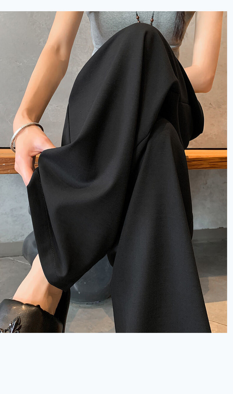 Langsha Women's Ice Silk Wide-Leg Pants Summer Thin Draped Loose Sun-Protective Casual Straight-Leg Yamamoto Style Pants 21