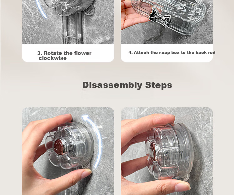 Bydoll Suction Cup Soap Dish Wall-Mounted Single-Layer Draining No-Drill High-End Home Bathroom Balcony Soap Holder Organizer 25