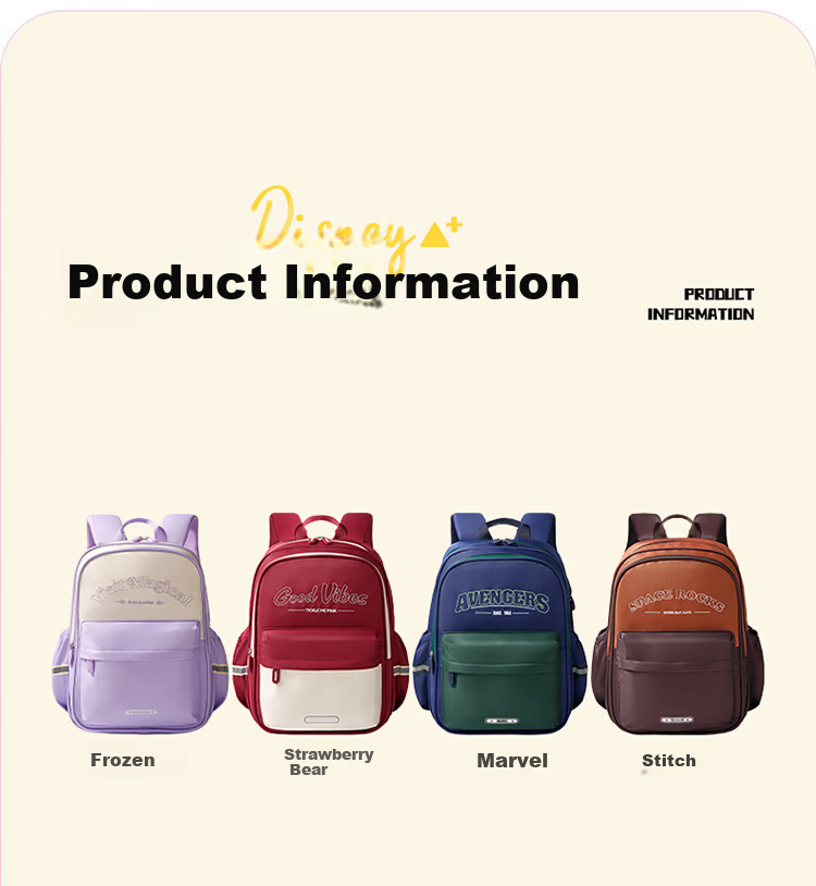 Disney Elementary School Backpack Lightweight Ergonomic Kids Schoolbag for Grades 1-3-6 Boys and Girls Stylish Casual Double Shoulder Bag 15