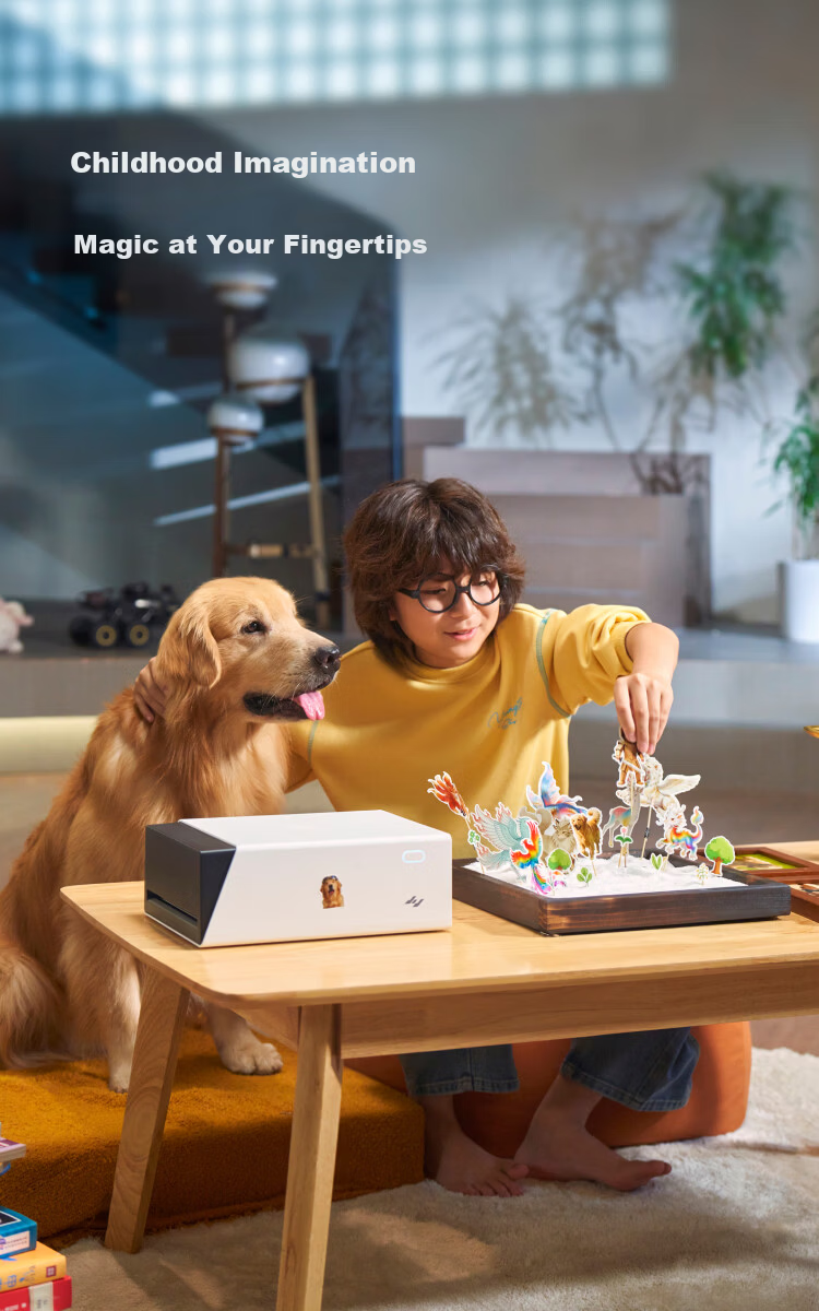 Jiyin AI Sticker Photo Printer All-in-One S1 AI Background Removal Auto Cropping AI Creative Raw Image Auto Laminating High-Definition Sticker Photo Printer 1
