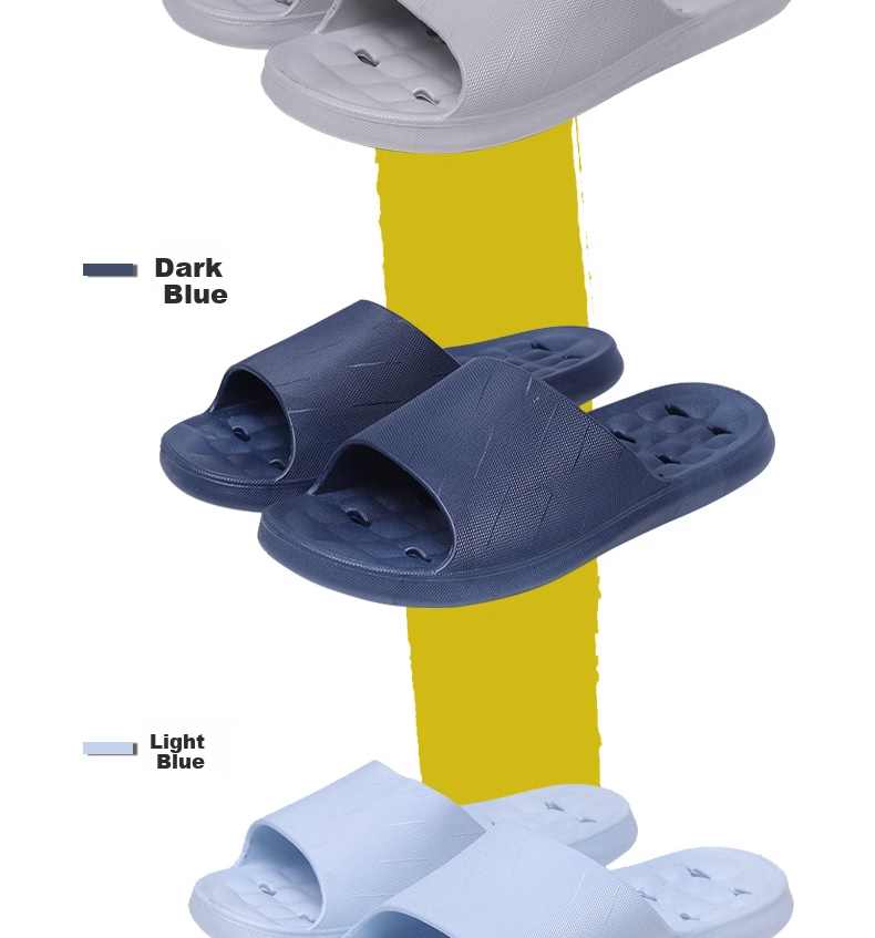 Huamei Jianbu Couples Home Indoor Bathroom Quick-Dry Thick Sole Non-Slip Slippers HM3333 Dark Blue Size 40-41 2