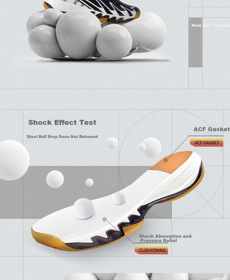 KUMPOO KH-G828 Featherweight Badminton Shoes Non-Slip Shock Absorption Breathable Professional Competition Sports Shoes Shura Black/White Size 42 6