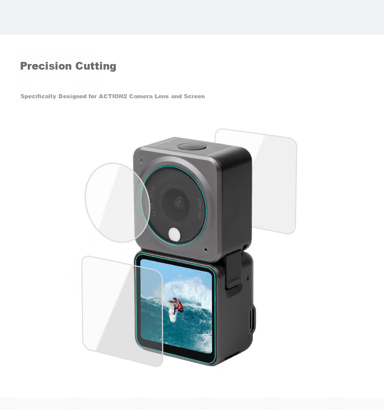 KYOTSU DJI OSMO ACTION 4/3 Universal Action Camera High-Definition Protective Film, Tempered Glass Film, Lens Protector + Front Screen Protector + Rear Screen Protector 1