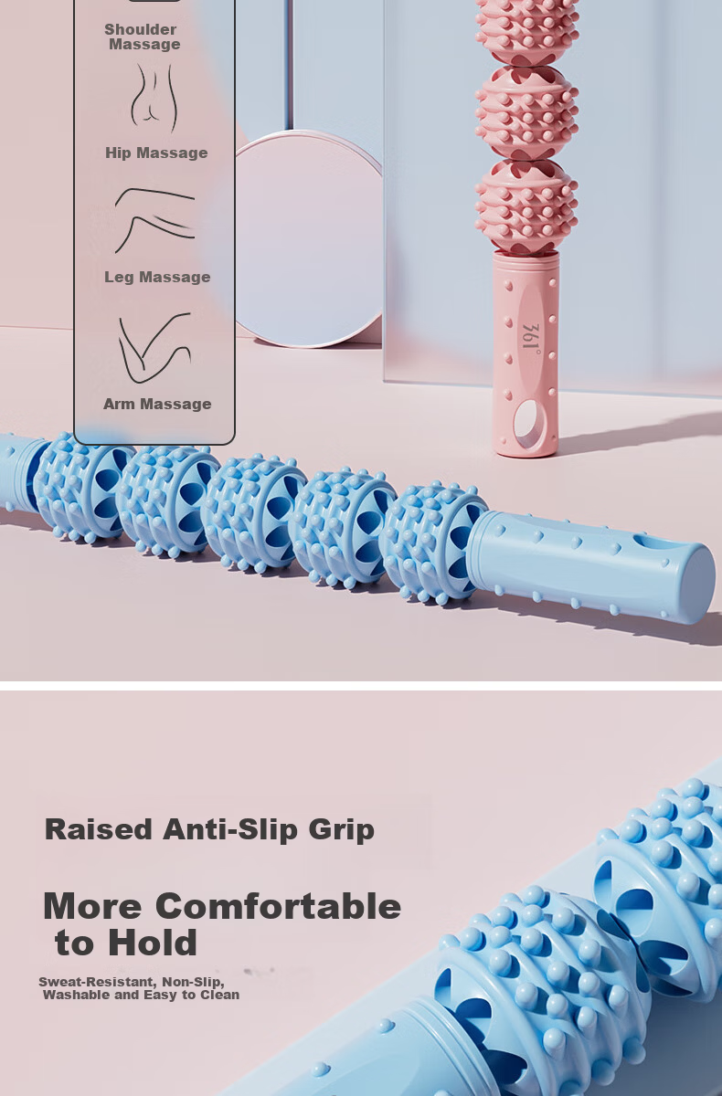 361° Wolf Fang Massage Roller Leg Muscle Relaxer Handheld Fitness Rolling Stick 5