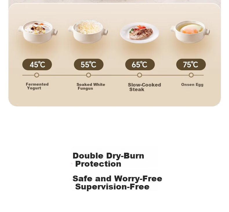 LOTOR Multifunctional Electric Stew Pot, Home Double Boiler, Small Capacity Soup Pot, Bird's Nest Stewing Cup, Soup Cooking Pot, Baby Porridge Cooking Tool 10