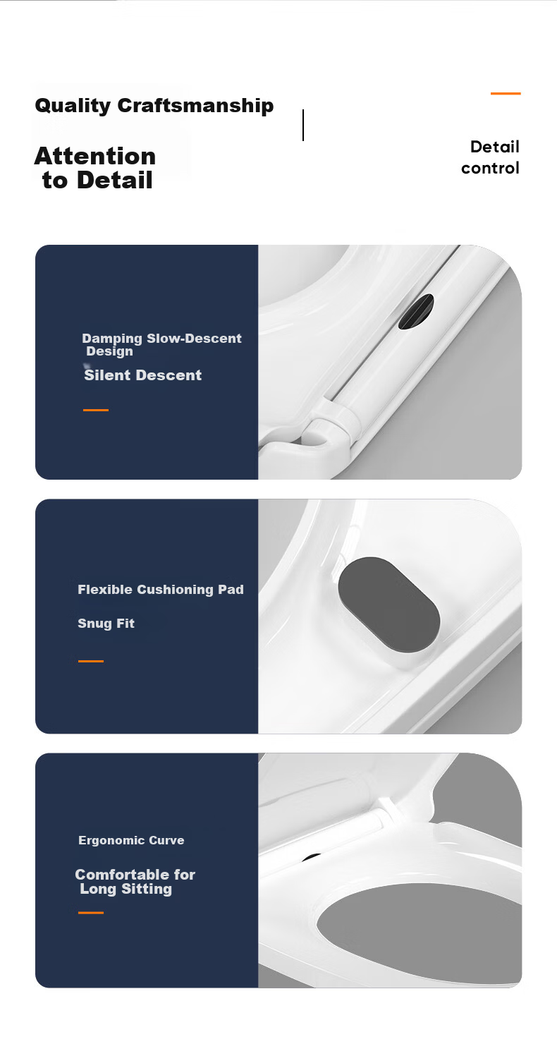 Muvi Universal U-Shaped Enlarged Toilet Seat Cover Thickened Slow-Closing Toilet Lid Cushion for Old-Style Toilets 18